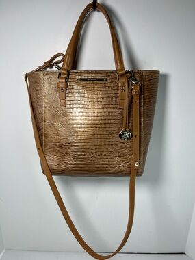 Brahmin Harrison Genuine Embossed Leather Medium Tote/Hand/Crossbody Bag NWOT